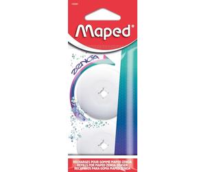 Maped - Lot de 2 Recharges pour Gomme Zenoa - Gomme Blanche Ronde Compatible Étui Rotatif 180° - Recharges Pratiques, Fourniture Scolaire Enfant