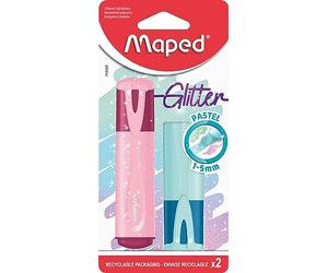 Maped Lot de 2 surligneurs à paillettes pastel - Couleurs assorties