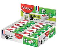 Maped - Lot de 20 Gommes Technic 600 Green - Gommes Blanches sans PVC