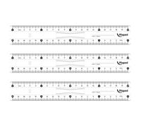 Maped Lot de 3 Règles plate double décimètre (20 cm) Essentials Plastique Transparent avec poignée