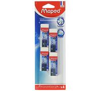 Maped - Lot de 4 Gommes Technic Ultra Classic - Blanches Bi-Matière - Dust Free Sans PVC - Fabriquées en France