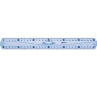 Maped Lot de 5 règles Geometric triple décimètre 30 cm plates plastique transparent à poignée