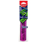Maped Règle plate Twist'n Flex 15 cm incassable flexible couleurs assorties (bleu, vert, rose)