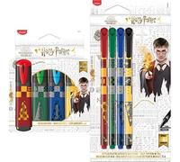 Maped - Lot Harry Potter Surligneurs et Feutres d'Ecriture et Dessin - 4 surligneurs - Rouge, Vert, Jaune et Bleu + 4 Feutres Graph'Peps - Noir, Vert, Rouge, Bleu