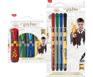 Maped - Lot Harry Potter Surligneurs et Feutres d'Ecriture et Dessin - 4 surligneurs - Rouge, Vert, Jaune et Bleu + 4 Feutres Graph'Peps - Noir, Vert, Rouge, Bleu