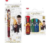 Maped - Lot Stylo Plume à Pointe Irridium et 4 Surligneurs Harry Potter - Qualité supérieure - Ecriture régulière - Confort soft grip triangulaire Harry Potter