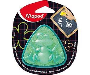 Maped M258600 - Éponge de tableau noir - Forme triangulaire - Vert/jaune