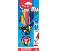 Maped - Crayons de Couleur STRONG Color'Peps - 18 Crayons de Coloriage Ultra-résistants et Ergonomique - Pochette carton de 18 Crayons