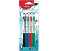 Maped Feutres pour tableaux blancs Marker'Peps pointe 1,5 mm Assortis - Blister de 4