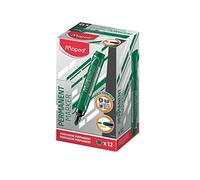 Maped - Marqueurs permanents JUMBO Pointe Ogive 2 mm - Boîte de 12 feutres