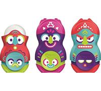 Maped - Matériel scolaire - Duo taille-crayon + gomme Loopy Totem - Taille-crayon avec gomme à effacer - Compartiment pour les copeaux - Caoutchouc de rechange - 3 designs avec faces