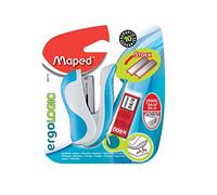 Maped - Mini Agrafeuse Ergologic pour Agrafes 24/6 et 26/6 - Agrafeuse Compacte avec Ôte-Agrafe Escamotable - Toucher Soft - 400 Agrafes Incluses - Coloris Aléatoire