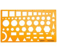 Maped Normographe Trace-Formes Technic – Pochoir 10 formes géométriques Gabarit antichoc Orange