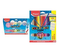 Maped Pack Coloriage - 24 Feutres & 24 Crayons Strong Color'Peps Bundle