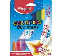 Maped Peintre fibre à tampon COLOR'PEPS DUO STAMP étui de 8 pièces