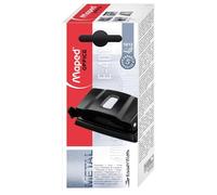 Maped - Perforateur 2 trous Essentials Metal - Perfore 10/12 feuilles simultanément - 100% métal - Garantie 5 ans - Coloris noir