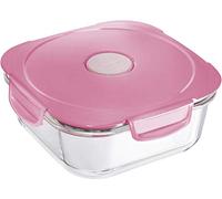 Maped PICNIK Boîte à Déjeuner en Verre avec Couvercle Etanche - Boite Alimentaire Compatible Micro-Ondes, Four et Lave-Vaisselle - 1,2L - Rose