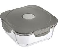 Maped Picnik - Boîte à Déjeuner en Verre avec Couvercle Etanche - Boite Alimentaire Compatible Micro-Ondes, Four et Lave-Vaisselle - 1,2L - Gris