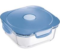 Maped PICNIK Boîte à Déjeuner en Verre avec Couvercle Etanche - Boite Alimentaire Compatible Micro-Ondes, Four et Lave-Vaisselle - 1,2 L - Bleu