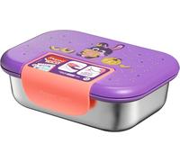 MAPED Picnik - Boîte Repas Inox 900ml Lapin - Ouverture Facile avec Clip Fluo - Hermétique et Durable - Base Inox - Nettoyage au Lave-Vaisselle, Violet