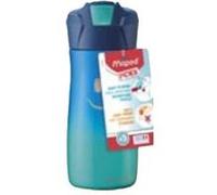 Maped Picnik Concept Kids - Gourde Enfant avec Système de Pipette - Étanche - Ouverture Automatique avec Bouton - Nettoyage Facile - Corps en Acier - 430 ml Inoxydable - Bleu - 430 ml 871203