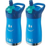 Maped Picnik Concept Kids - Gourde Enfant avec Système de Pipette - Étanche - Ouverture Automatique avec Bouton - Nettoyage Facile - Corps en Acier - 430 ml Inoxydable - Bleu - 430 ml 871203