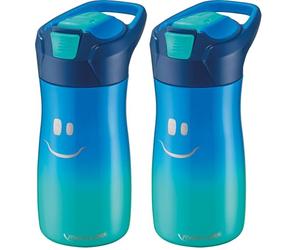 Maped Picnik Concept Kids - Gourde Enfant avec Système de Pipette - Étanche - Ouverture Automatique avec Bouton - Nettoyage Facile - Corps en Acier - 430 ml Inoxydable - Bleu - 430 ml 871203
