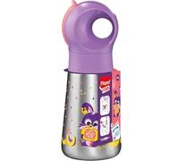 MAPED Picnik - Gourde Enfant Inox 350ml Lapin - Ouverture Facile - Étanche et Durable - Pipette et Paille Amovibles - Poignée Intégrée - Nettoyage Facile au Lave-Vaisselle, Violet