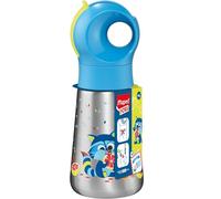 MAPED Picnik - Gourde Enfant Inox 350ml Raton Laveur - Ouverture Facile - Étanche et Durable - Pipette et Paille Amovibles - Poignée Intégrée - Nettoyage Facile au Lave-Vaisselle