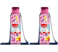 Maped Picnik - Gourde Plastique avec Bandoulière - Gourde enfant Légère (Lot de 2)