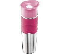 Maped PICNIK Mug Isotherme Etanche - Mug Café-Thé en Acier - Ouverture Pratique à Une Main - Manchon Easy Grip en Silicone - 320mL - Rose