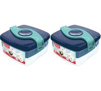 Maped Picnik Origins - Boîte à Déjeuner Repas Enfants Ouverture Facile - 2 Compartiments dont 1 Amovible - en Plastique Sans BPA ni Phtalates - Bleu Vert - 1,4L (Lot de 2)