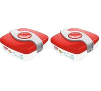 Maped Picnik Origins - Boîte à Goûter Compacte pour Enfants - Ouverture et Nettoyage Facile - Plastique Sans BPA ni Phtalates - Rouge - 520ml (Lot de 2)