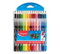 MAPED Pochette de 12 feutres LONG LIFE + 15 crayons de couleur COLOR PEPS