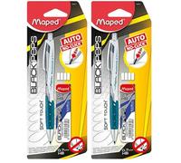 Maped - Porte-Mine HB 0,7mm + Étui-Mines + 4 Gommes - Crayon à Mine avec Embout Gomme et Sortie de Mine Automatique - Préhension Soft - Coloris Aléatoire Bleu, Rose, Vert (Lot de 2)