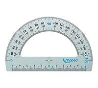 Maped - Rapporteur 180° Base 12 cm - Rapporteur de Traçage pour Mesure d’Angle 180 Degrés en Aluminium Résistant et Durable
