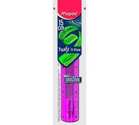 Maped Règle plate Twist'n Flex 15 cm incassable flexible couleurs assorties (bleu, vert, rose)