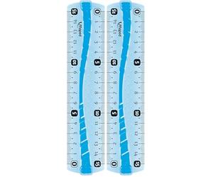MAPED Règle plate Incassable Flex 15 cm Bleu ou Vert (Lot de 2)