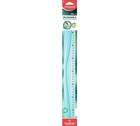 Maped - Règle 40 cm Flex - Règle Souple et Résistante - Avec Bords Anti-tâches - Coloris Transparent Aléatoire Bleu ou Vert