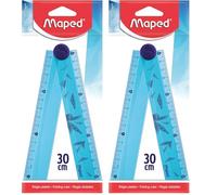 Maped - Règle pliable 2 en 1-15/30 cm - Règle en Plastique Décorée - Compacte (Lot de 2)