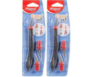 Maped Scalpel Easy'cut sécurité - 1 Scalpel de Précision Coupe-Tout avec 3 Lames et Embout Sécurisé - Outil de Découpe Loisir Créatif (Lot de 2)