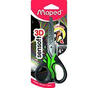 Maped Sensoft 484310 - fluorescent Ciseaux avec des poignées asymétriques flexibles, 5 pouces, coloris aléatoire