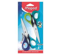 Maped Sensoft Ciseaux Ergonomiques - 13 cm, 2 Paires, Anneaux Souples, Lames en Acier Inoxydable