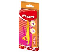 Maped - Set Complet de Géométrie et Mathématiques - 2 Compas (Bague et Mine), Règle 15cm, Rapporteur 180°, Équerres, Gomme, Taille-Crayon et Crayon - Set Multi Produits