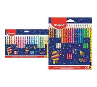 Maped Set Pixel Party - 24 Feutres & 24 Crayons de Couleur Bundle