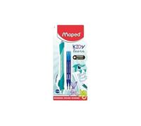 Maped – Stylo effaçable Kidy Learn pour enfants – Animaux, rechargeable ergonomique, gomme (2 recharges)