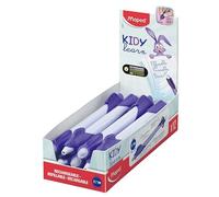 Maped - Stylo Effaçable Kidy Learn Boîte de 12 - Stylo Animaux Lapin Enfants avec Gomme Intégrée - Rechargeable et Ergonomique - Apprentissage de l'Écriture - Fournitures Scolaires Primaire