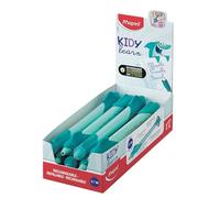 Maped - Stylo Effaçable Kidy Learn Boîte de 12 - Stylo Animaux Requin Enfants avec Gomme Intégrée - Rechargeable et Ergonomique - Apprentissage de l'Écriture - Fournitures Scolaires Primaire