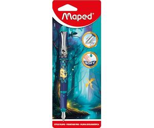 Maped - Stylo-Plume Dragon - Plume Acier Pointe Iridium - Stylo Plume Rechargeable - Écriture Douce et Fluide - Stylo à Encre pour l’École