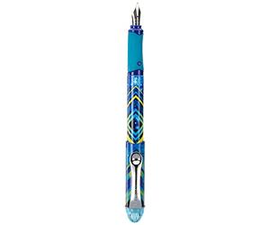 Maped - Stylo Plume Tatoo Teens - Plume Acier - Pointe Iridium - Stylo Plume Rechargeable - Stylo à Encre - Décor Cosmic Bleu